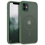 BENTOBEN for iPhone 11 Phone Case, Phone case for iPhone 11 Magnetic Case [Compatible with Mag Safe] Translucent Matte Slim Shockproof Anti-Fingerprint Protective Cover for iPhone 11 6.1’’Green