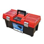 Faithfull FAITB20 Plastic Toolbox with Organiser Lid and Tote Tray 52cm (20in), Red / Black