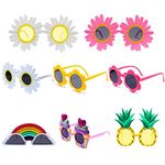 Party Sunglasses 8 Pack, Party Favors Glasses, Hawaiian Eyewear Party Fancy Dress Costume Photo Booth Props, Party Bag Fillers for Kids Funky Glasses for Graduation, Birthday, Festival Accessories