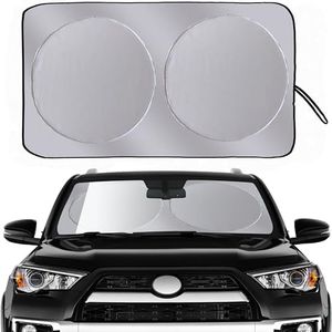 Sun Shade for Car Windshield Foldable Front Window Sun Visor 240T Reflective Fabric Blocks UV Rays and Sun, Automotive Interior Protection for Cars,Trucks, SUVs|M (63”x31.5”)
