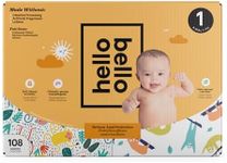 Hello Bello Disposable Diapers Size 1 (8-12 lbs), Extra-Absorbent, Hypoallergenic, and Eco-Friendly Baby Diapers with Snug and Comfort Fit, 108 Count Club Pack (Design May Vary)