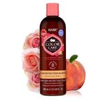 HASK Colour Care Colour Protection Shampoo, with Rose Oil + Peach for colored hair, vegan, colour safe, gluten-free, sulfate-free, paraben-free, cruelty-free - 355 mL Bottle