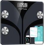 Scales for Body Weight and Fat Percentage with App & Bluetooth, High Precision 0.1lb Digital Bathroom Scales, Analyzes 13 Body Composition Data (Weight, Fat%, Water, BMI), 400 lbs Capacity, Black