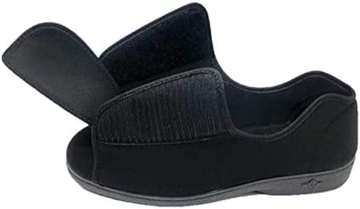 Zapatilla Extra Ancha Unisex Totalmente ajustable Apta para pies delicados, con vendaje o hinchados Empeine Textil Suela de goma Alberola Color Negro Talla 41