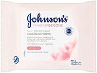 Johnson's Daily Essentials Cleansing Wipes Normal Skin 25 Pack |For Sensitive Skin |Refreshes|Sweeps even waterproof mascara| leaving skin cleansed| soft and refreshed