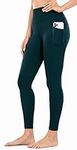 OVRUNS Yoga Pants for Women Tummy Control Gym Leggings with Pockets for Sport Athletic Workout Running - Blackishgreen - M Teal