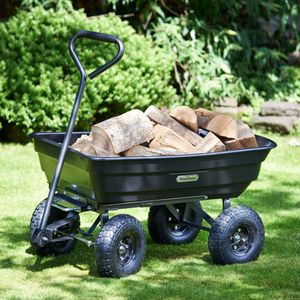 VonHaus Garden Dump Cart – 75L Tipping Wheelbarrow Wagon, 250kg Load