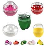 5Pieces Fruit and Vegetable Storage Containers,Reusable FridgeStorage Containers,for storage Green pepper, onion, Tomato, Lemon, and garlic Refrigerator Vegetable Crisper