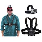 SEVAM Combo Set Chest Mount + Head Mount Camera Accessory Kit Wrist Strap Backpack Clip Mount Compatible with GoPro