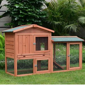 PawHub Medium Wooden Chicken Coop Rabbit Hutch Guinea Pig Ferret Cage