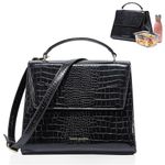 BEAUTYGOODIES Cute Womens Lunch Bags for Work Insulated Vegan Croc Leather, Adult Lunch Boxes for Women Ladies Teachers Nurses, Work Lunch Box for Women, Medium Size Insulated Lunch Bag for Women