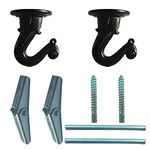 2 Pack Ceiling Hooks, Swag Ceiling Hooks for Hanging Plants, Heavy Duty Swag Hook with Hardware Including Screws and Toggle Wings for Ceiling Installation Wall Fixing