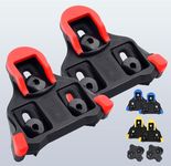 NAACOO Bike Cleats Compatible with Shimano Speed-SL SH Cleats- Indoor Outdoor Peleton Spin Cycling Pedals Cleat & Road Bike Bicycle Clips Set-Self-Locking (Red- 0° Float)