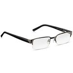 Read Optics Half Frame Reading Glasses | Comfortable, Stylish & Ready-to-Wear | Semi Rimless Reading Glasses, Mens Reading Glasses, Reading Glasses for Women & Men | Silver/Black +3.0