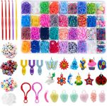 2300+ Premium Rubber Bands Refill Loom Set, LauCentral 30 Colors Weaving Wonder Loom Bracelet Making Kits with 60 Clips 20 Beads 25 Charms for Kids Girls for Creativity Birthday Gift DIY Craft