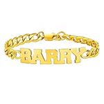 PROSTEEL Gold Plated Bracelet with Names Customized Customizable Bracelets for men