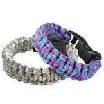 Sportmusies Paracord Wristband for Outdoor Sport Tactical Survival Parachute Bracelet, Essential for Hiking Travelling Camping Gear Pack of 2, Below 8 inches, Polyester