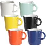 homEdge Procelain Espresso Cup, 4 Ounces / 120 ml Demitasse for Espresso, Tea- Set of 6, Assorted Color (205CEC060223)