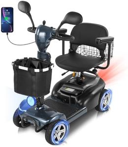 15 Miles Mbxcooter 4 Wheels Mobility Scooter for Adults&Seniors Up to 300LBS, 350W Electric Powered Wheelchair Device with Extended Battery, Dual Baskets, Rotating Seat, Weight Only 58 Pounds