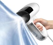 Vacuum Steamer for Clothes, 5500Pa Suction Handheld Portable Travel Steamers for Clothes, 3 in 1 Steaming & Ironing& Clean Dust Garment Steamer, Lightweight, Multiple Mode (for 110V), White