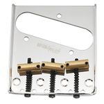 Wilkinson WOT01 54mm Vintage Telecaster Bridge Brass 3-Saddles for Tele TL Style Electric Guitar, Chrome