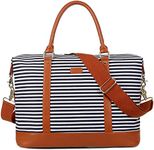 BAOSHA HB-28 Ladies Women Canvas Travel Weekender Bag Overnight Carry-on Duffel Tote Bag (Blue) 16 x 12 x 8 inch