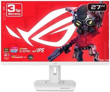 ASUS ROG Strix 27” 4K HDR USB-C Gaming Monitor (XG27UCG-W) – White, UHD (3840x2160) Dual Mode (4K 160Hz or FHD 320Hz), 1ms, Fast IPS, ELMB Sync, G-SYNC Compatible, AI Gaming, 3yr Warranty