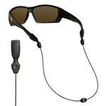 Chums Orbiter Eyewear Retainer - Lightweight Stainless Steel Cable Glasses Strap (Black), 15.5"