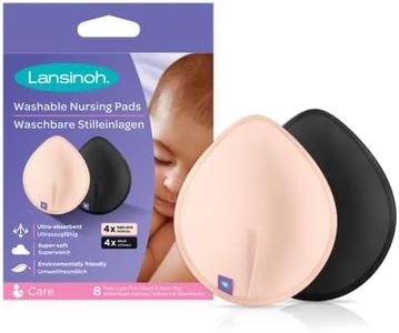 Lansinoh Washable Nursing Pads | Teardrop Contoured Bamboo Viscose pad | Reusable Breast Pads for Every Day and Night use for Breastfeeding Mums | Highly Absorbent Breast Pads (Pack of 8)