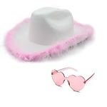 4E's Novelty White Cowboy Hat with 