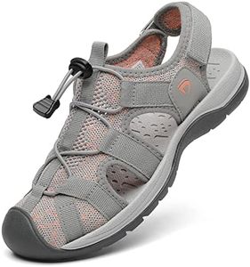 Dannto Sandali Sportivi Estivi Donna Traspirante All'aperto Antiscivolo Escursionismo Sandali da Trekking Passeggiata Arrampicata（rosa,39