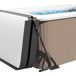 Utheer Hydraulic Hot Tub Cover Lift, Powder-Coated Carbon Steel Spa Cover Lifter with 6 Hooks, Adjustable 31.5-41.3H x 57-92.5W, Drill-Free or Screw-in, Heavy Duty for Rectangular Hot Tubs & Spas