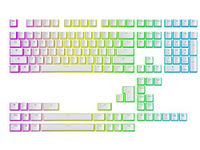 Ranked Pudding v2 PBT Keycaps | 145 Double Shot Translucent ANSI US & ISO Layout | OEM Profile for Full Size, TKL, 75%, 65% and 60% RGB Mechanical Gaming Keyboard (White)