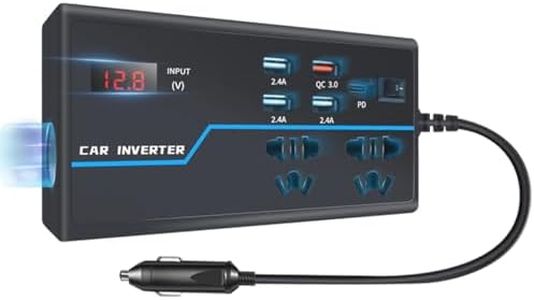 OBEST 200W Convertisseur 12V/24V DC 110V/220V AC Convertisseur de Tension Onduleur Transformateur Chargeur pour Voiture avec Allume-Cigare/sockets 3-Pin/Ports USB/Prise PD/QC 3.0