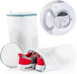 Travel Fanatics Extra Thick Reusable Shoe Washing Bag ​With Zipper (L + XL) - Lingerie Bags For Laundry, Shoe Washing Machine, Shoe Dryer Bag - 2 Pack