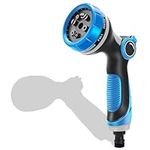 Garden Hose Spray Gun Water Pipe Gun with 10 Patterns High Pressure Nozzle Spray Gun for Plant Watering Car Pet Washing Sidewalk Cleaning Home (Blue)