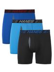 Hanes X-Temp Total Support Pouch Men's Underwear Boxer Briefs, Anti-Chafing, Moisture Wicking Underwear, 3-Pack, Size Medium