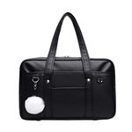 Japanese School Girls JK Uniform Shoulder Bag PU Faux Handbag Black Bags Satchel