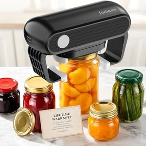 Electric Jar Opener for Seniors, Automatic Hands Free Jar Opener with One Touch Operation, Easy Open Bottle & Jar Opener for Arthritis, Cordless Kitchen Gadget(Black)