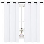 NICETOWN Draperies Curtains Panels, Blocking Out 50% Sunlight Window Treatment Curtains, Grommet Top Small Window Drapes for Bedroom (2 Panels, 42 by 45, White)