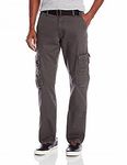 Wrangler Authentics Men's Premium Relaxed Fit Straight Leg Cargo Pant, Anthracite Twill, 32W X 32L