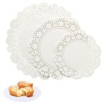 LEGACYCART Lace Doilies Paper - 100-Piece Round Decorative Paper Placemats Bulk for Cake, Desert, Wedding, Tableware Decoration - White (4 inch)