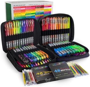 ColorIt Gel Pens For Adult Coloring Books 192 Pack - 12 Metallic Gel Pens, 12 Neon Gel Pens, and 72 Glitter Pens for Art & Office with 96 Matching Refills (192 Count Gel Ink Pens and Glitter Gel Pens)