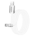 chubbycable Chubby 3.0 Fast Charging Cable Durable Soft Silicone USB C Cable 240W Extra Thick Phone Charger Cord Data Transfer Type C Cable, White, USB-A to Type-C, 16.4 FT