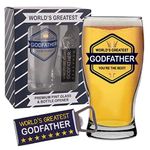 Godfather Pint Glass Godfather Beer Glass and Bottle Opener Gift Set for Godfather Gifts Godfather Christmas Gifts for Godfather Presents for Godfather Birthday Gifts