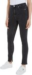 Calvin Klein Jeans Women's HIGH Rise Skinny J20J222141 Pants, Denim Black, 27W / 32L