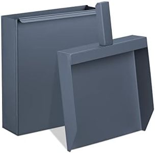 Relaxdays Ash Bucket with Shovel, Steel, Ash Bucket for Fireplace and Oven, H x W x D: 35.5 x 23 x 9 cm, Ash Shovel, Anthracite