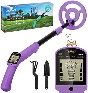 OMMO Metal Detector, Adjustable 27.5”-37.8” Metal Detector for Kids with Intuitive LCD Display, Lightweight Kids Metal Detectors with 6” Search Coil for Exploration Hiking