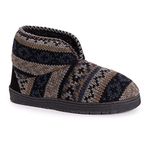 MUK LUKS Men's Mark Bootie Slippers, Ebony/Shadow, Medium