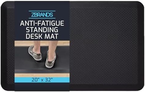 ZBRANDS Anti Fatigue Mat for Standing Desk, Cushioned Kitchen Floor Mats, Antifatigue Standing Pad for Comfort and Anti Stress at Work, Desk, Office, Home, Kitchen (Carbon Fiber Black, 20"x32"x0.75")